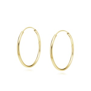 Cercei rotunzi argint Ø18 mm x 1,5 mm Creole placati cu aur galben DiAmanti KSZ1518EG-DIA (Argint 925‰ 1 g.)